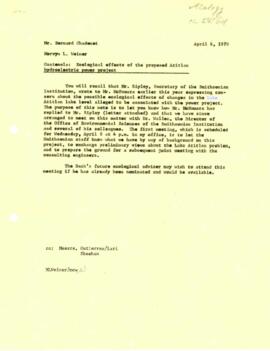 Bank Administration and Policy - Ecology - 1969 / 1971 Correspondence - Volume 1