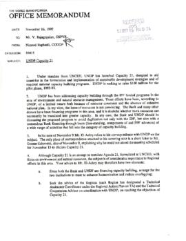 United Nations Development Programme - World Bank High Level Task Force - Correspondence