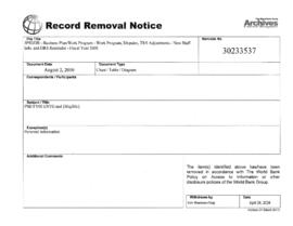 PSDDR - Business Plan/Work Program - Work Program, Disputes, TRS Adjustments - New Staff Info. and HRS Reminder - Fiscal Year 2000