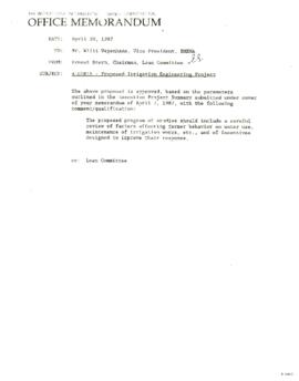 Algeria - Irrigation Engineering Project - Loan Committee Project File