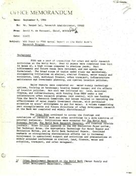 Water Supply and Urban Development Research Material - Women in Urban Development [WUD] Annual Report - September 1986 - March 1987