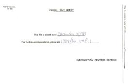 Operational Policy - Water Supply and Urban - PWU - Water and Wastes - 1981 / 1983 Correspondence - Volume 1