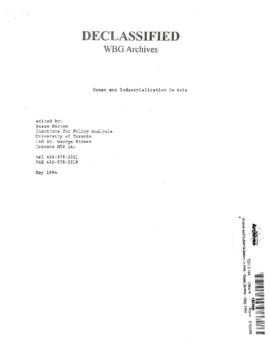 Women and Industrialization in Asia - Susan Horton - May 1994