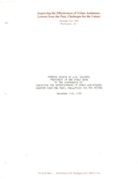 Urban Assistance Conference - Speeches