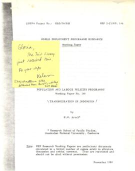 Arndt, H.W. - Trasmigration in Indonesia - Reports