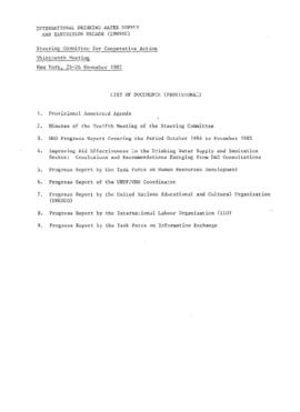 International Drinking Water Supply and Sanitation Decade - Thirteenth Meeting of the Steering Committee for Cooperative Action - New York, 25-26 November 1985
