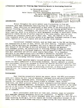 Operational Policy - Water Supply and Urban - PWU - Water Supply and Sewerage - 1984 / 1986 Documents - Volume 1