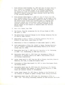 US Bond Issues - Taxes - 1964 to 1975