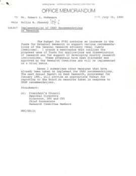 Hollis B. Chenery Papers - McNamara discussions / notebooks / memoranda - 1980 (January - July)