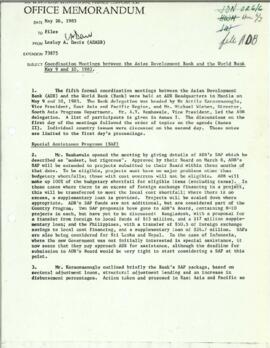 Asian Development Bank - Correspondence - Volume 1