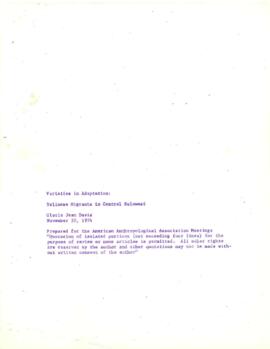 Draft Papers - 1970s