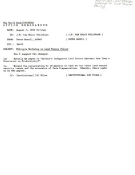 Agriculture [AGR] - Agricultural Policy Division [AP] - Conference and Workshop - General - 1992 - Chronological Record - Volume 1