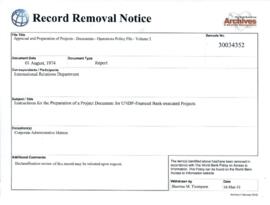 Appraisal and Preparation of Projects - Documents - Operations Policy File - Volume 2