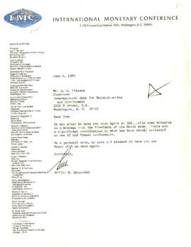 A.W. Clausen Speeches - International Monetary Conference - Vancouver - May 24-27, 1982