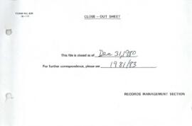 Transportation, Water and Telecommunications Department - PTWT - World Health Organization [ WHO] - Cooperative Program 1978 - 1980