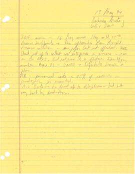Mining Sector Capacity Building and Environmental Management Project - Burkina Faso - Credit N029, Credit P784, Credit P911 - P000283 - 1994 - Craig Andrews - General Correspondence - Volume 1