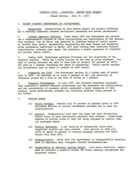 Economic Committee Papers - Argentina - Briefing Paper - Second Road Project - Board Meeting