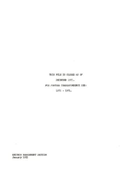Bank Administration and Policy - Association of International Study for the Promotion and Protection of Private Investment - 1969 / 1971 Correspondence