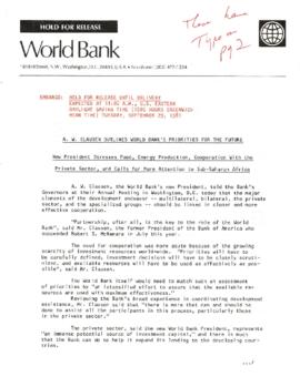 Alden Clausen Speech - Annual Meeting - September 29, 1981