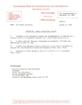 Argentina - Power Engineering Project - Loan Committee Project File