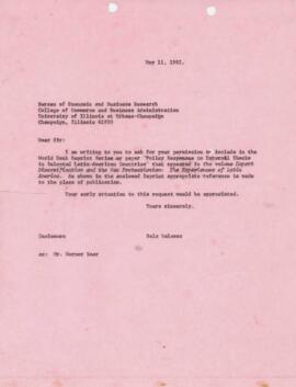 Bela Balassa's chron files - May 1982