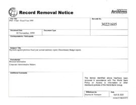 PSD - Final - Fiscal Year 1999