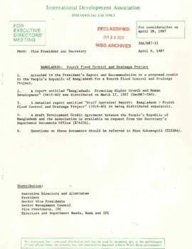 Bangladesh - Fourth Flood Control and Drainage Project (04) - Loan Committee Project File