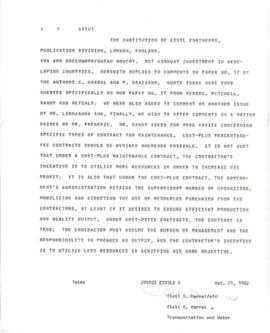 Conferences - 1982 - International Conference for Planning Highway Investment for Developing Countries - May 17-18, 1982 - Correspondence