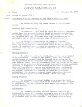 Hollis B. Chenery Papers - McNamara discussions / notebooks / memoranda - 1977 (August - December)
