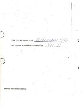 Bank Administration and Policy - Economics Department - Research Program - 1969 / 1971 Correspondence - Volume 1