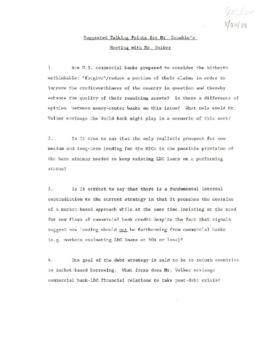 Administrative Files: Paul Volker Meeting with Barber B. Conable, January 13, 1988 - Correspondence