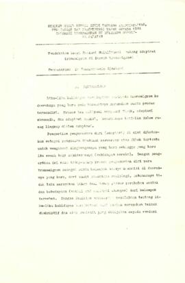 Belitang Transmigration Survey Project Seminar - Faculty of Agriculture - Unsri Palembank - February 28 - March 1, 1978