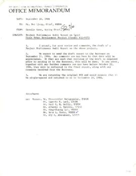 Water Supply and Urban Development Research Material - Europe, Middle East and North African Regional Office - Water and Urban Sector Reports - September 1986 - March 1987