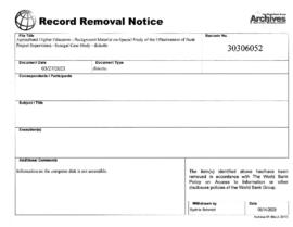 Agricultural Higher Education - Background Material on Special Study of the Effectiveness of Bank Project Supervision - Senegal Case Study - diskette