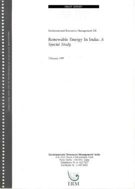 India : Environmental Issues in the Power Sector - PO47145 - SOF - TF023714 / Renewable Energy in India - A Special Study prepared by Environmental Resources Management India - Draft Report