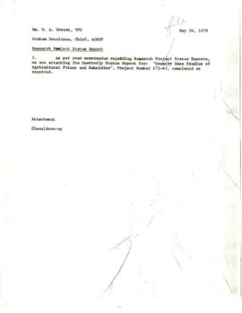 Agriculture Prices and Subsidies: Country Case Studies, RPO number 671-42 - Status and completion reports