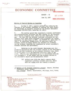 Economic Committee Papers - Argentina - EC/M/67-15 - Minutes of Special Meeting on Argentina
