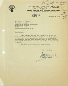 CGIAR - D-28 to D-32 - Consultative Group Members (Member Countries) - Correspondence 72/74-01