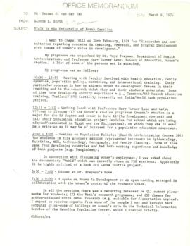 Women in Development - Meetings, Talks - General Correspondence - 1978 - 1979