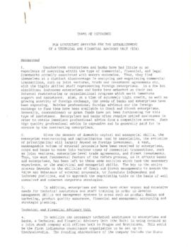 Czechoslovakia - Consultant TOR's - Technical and Financial Advisory Project and other documents