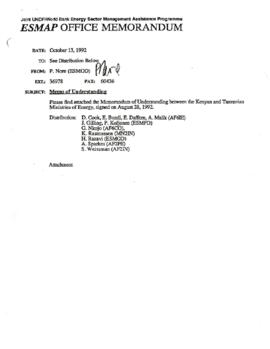 Kenya - General - 1987 / 1992 Correspondence