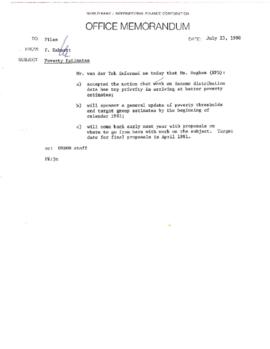 Urban Poverty Program Files - Poverty Income Level - 1980 - January / July