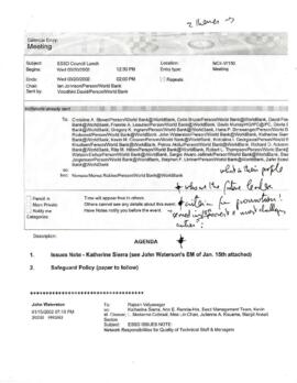 Organization and Management Records - Safeguard Policies - Improving Development Effectiveness - Discussion at ESSD Council Lunch - Correspondence File - March 20, 2002