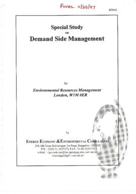 India : Environmental Issues in the Power Sector - PO47145 - SOF - TF023714 / Special Study on Demand Side Management prepared by E.E.E.C. - Final Report