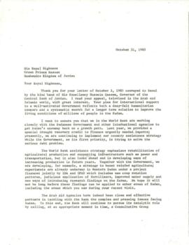 A W Clausen Presidents Papers - Outgoing Chronological Records - October 1985 - Volume 52