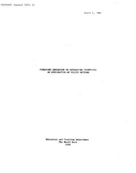Financing Education in Developing Countries - Finance Policy Papers - Book 2
