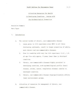 Allocating Resources for Health in Developing Countries - Coping with the Epidemiological Transition - Discussion Paper