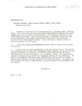 Pearson Commission - Meeting - Rome