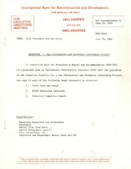 Argentina - Gas Utilization and Technical Assistance Project - Loan Committee Project File