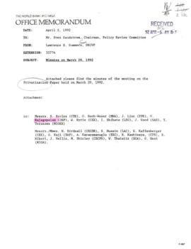 Privatization - Correspondence